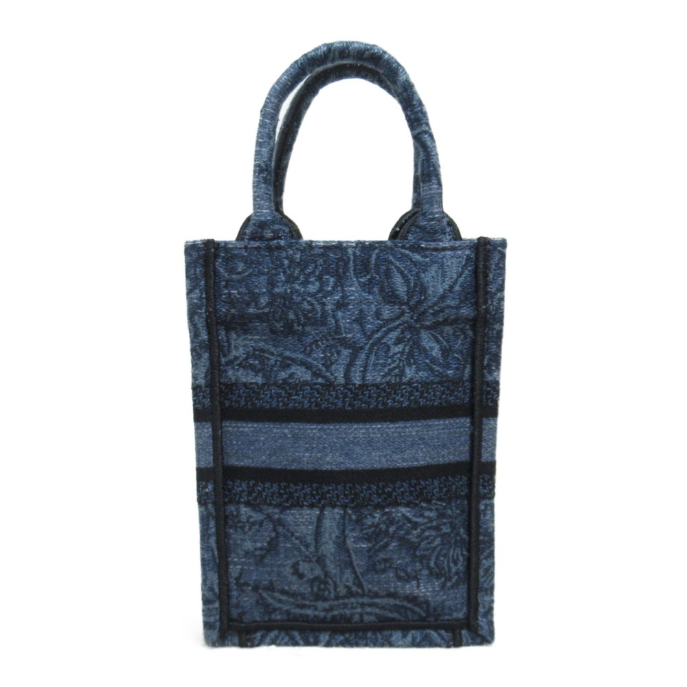Dior Bag Denim Book Shoulder Tote Blue Mini Vertical